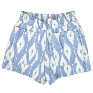 SONGE LAB French Coastal Cowgirl High‎ Cotton Argyle Blue White Shorts Size XXS